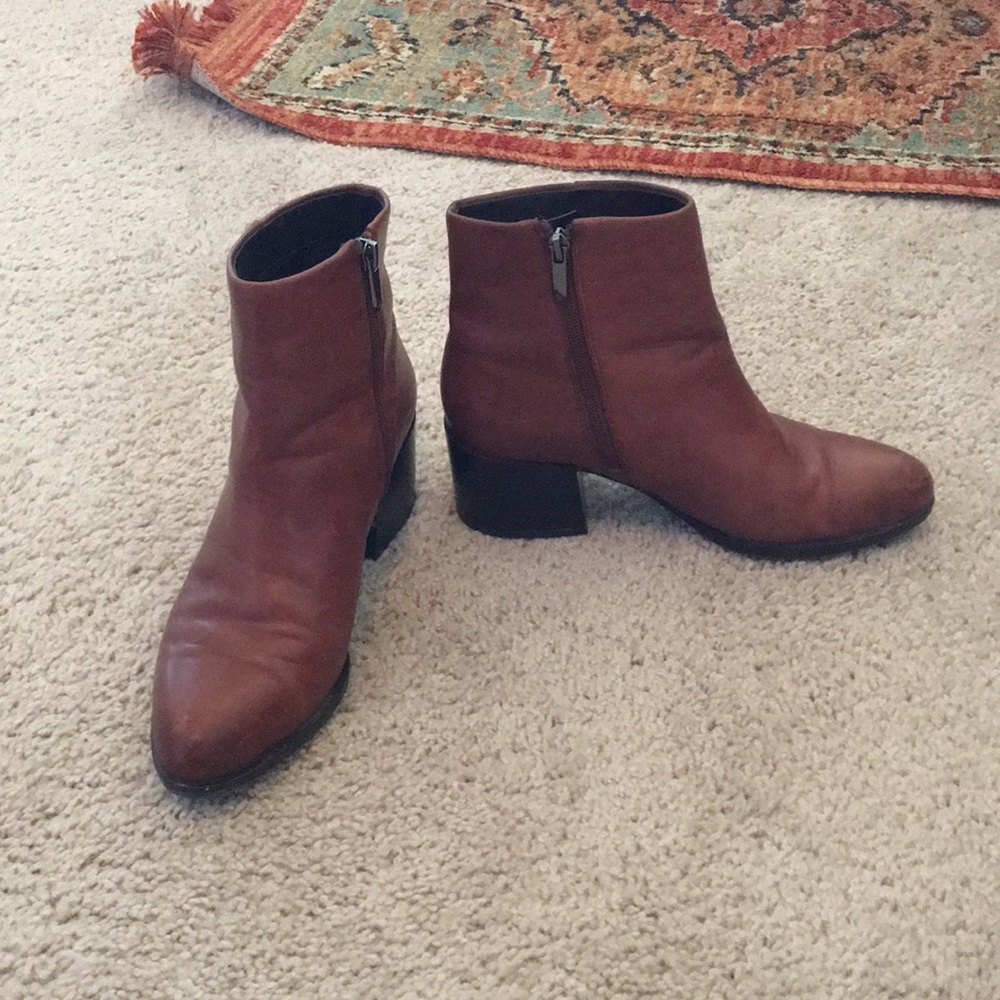 Genuine Leather Brown Booties